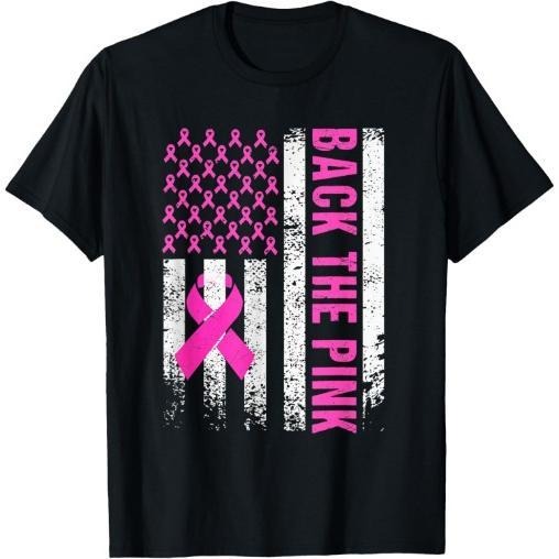 Back The Pink Breast Cancer Awareness Flag Toddler Men T-Shirt Made in USA