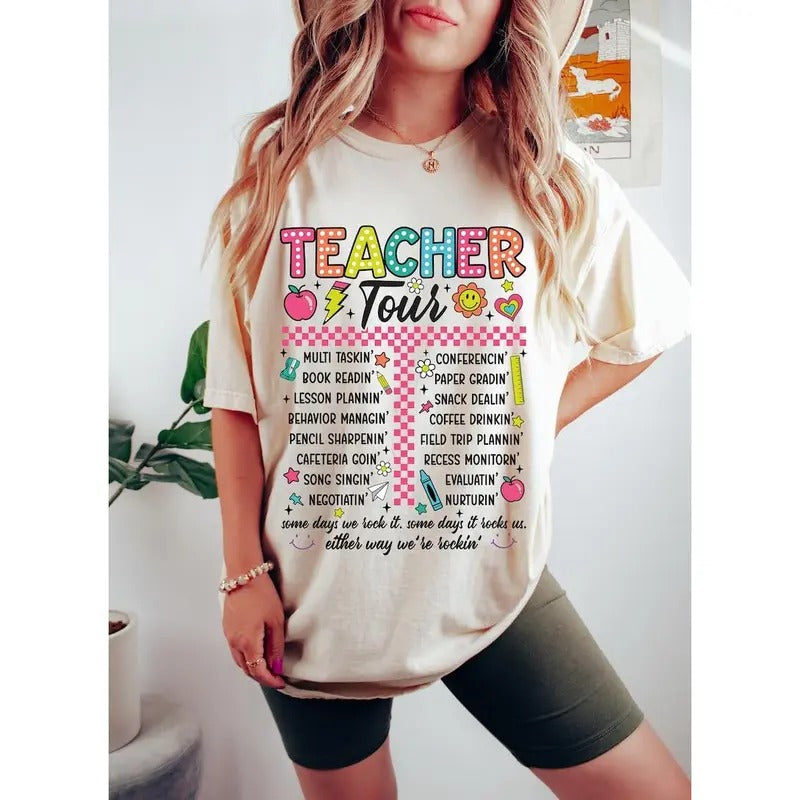 Back To School Tour Retro Teacher Tour Sweater, ABCD Teacher Tour Shirt, Back To School, End of Year Shirt, Teacher Gift, Teacher T shirt Sublimation, Elementary School