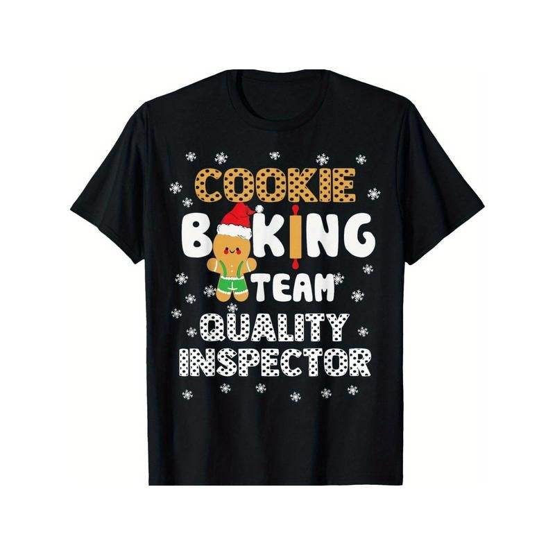 Bake Squad Christmas Baking Crew Team Tester Cookie Baking T-Shirt for Men Women, Christmas Halloween New year Thanksgiving day Gift for Men Women Dad Mom Friend, Unisex Soft Fabric 100% cotton Black Tee Made in USA