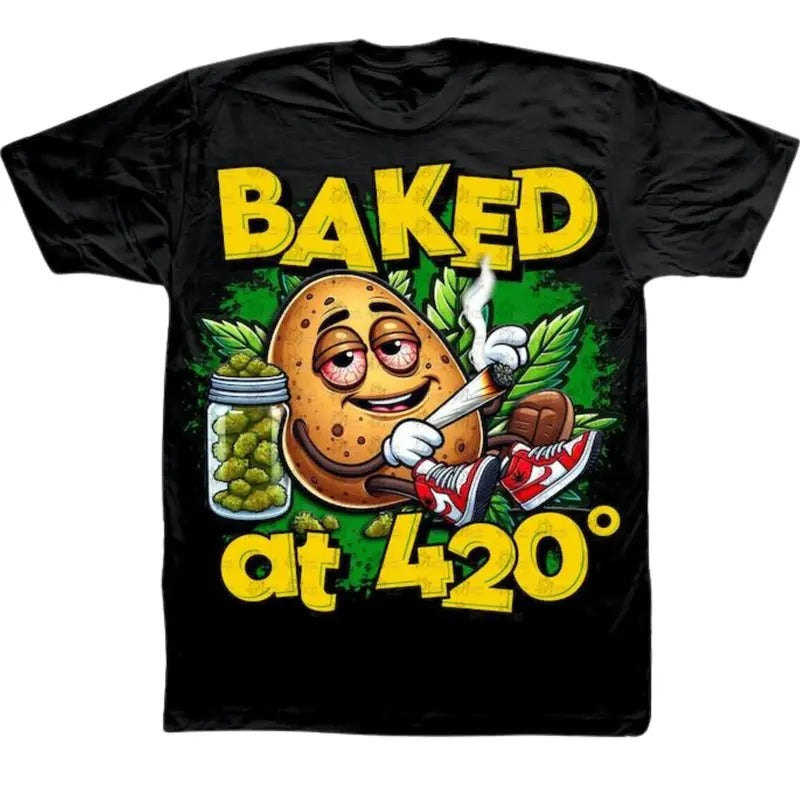 Baked 420 Graphic T-Shirt, Baked at 420 T-Shirt, Gifts Menswear Top