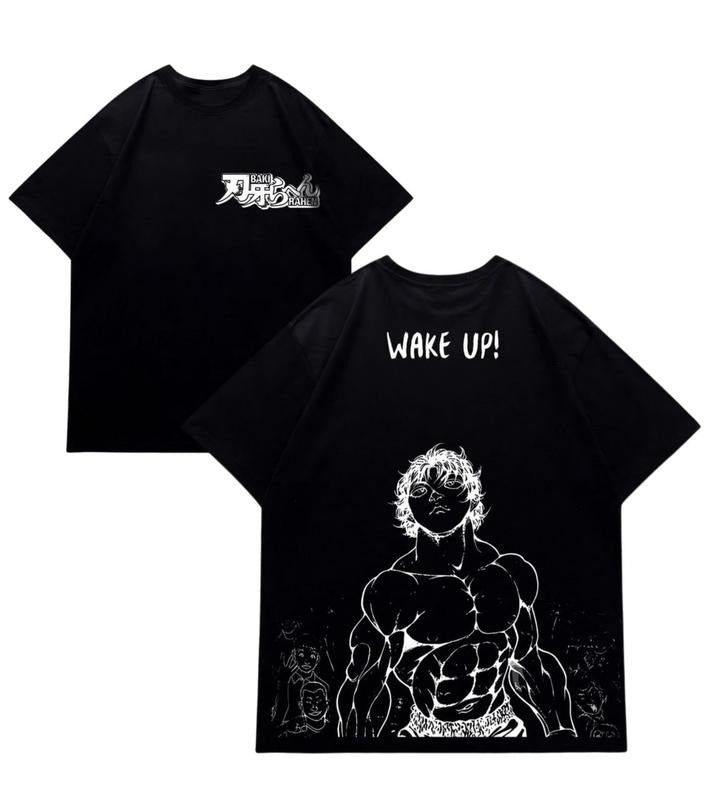 Baki Wake Up Tee, Unisex Anime Manga Heavy Cotton T-shirt, Best Anime Hoodie, Gift For Anime Lovers, Anime Printed Shirt, Gift For Him, Gift For Her, Men Gift, Streetwear, Anime hoodies, Graphic tees