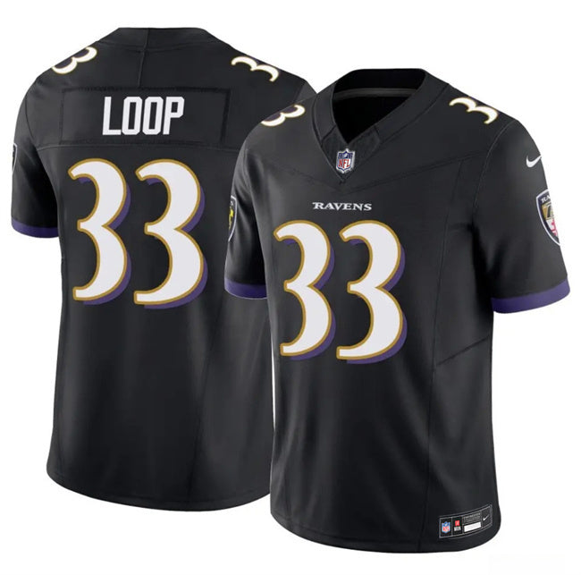 Baltimore Ravens #33 Tyler Loop Black 2025 F.U.S.E Vapor Limited Football Jersey
