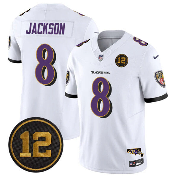 Baltimore Ravens #8 Lamar Jackson White 2025 F.U.S.E. Jacoby Jones Patch