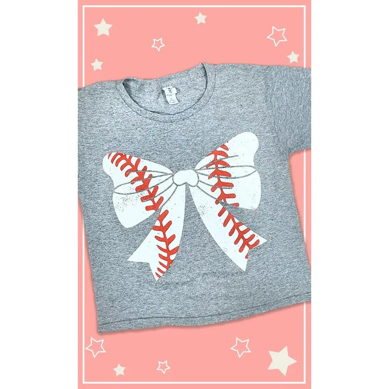 Baseball Bow Youth Graphic Shirt