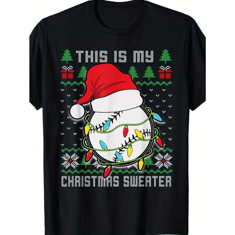 Baseball Christmas Ugly Sweater Funny Santa Sport Men Kids T-Shirt made in usa Hoodie, Sweatshirt | WearSparks.com