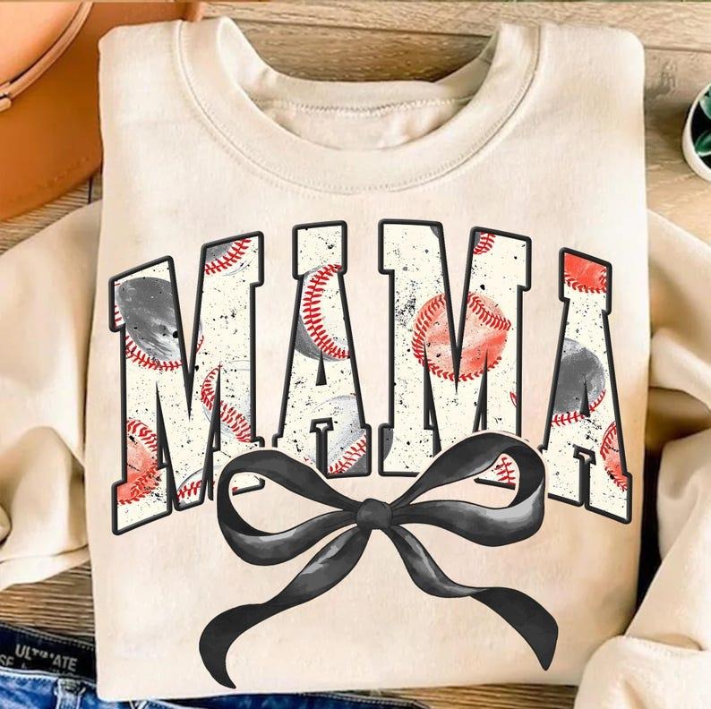 Baseball Mama Sweatshirt Vintage Baseball Mom Distressed Grunge Baseball Baseball Mama Game Day