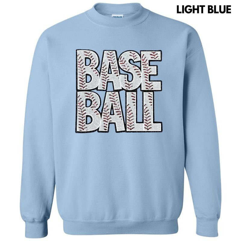 Baseball Words Sequin Patch Sweatshirt