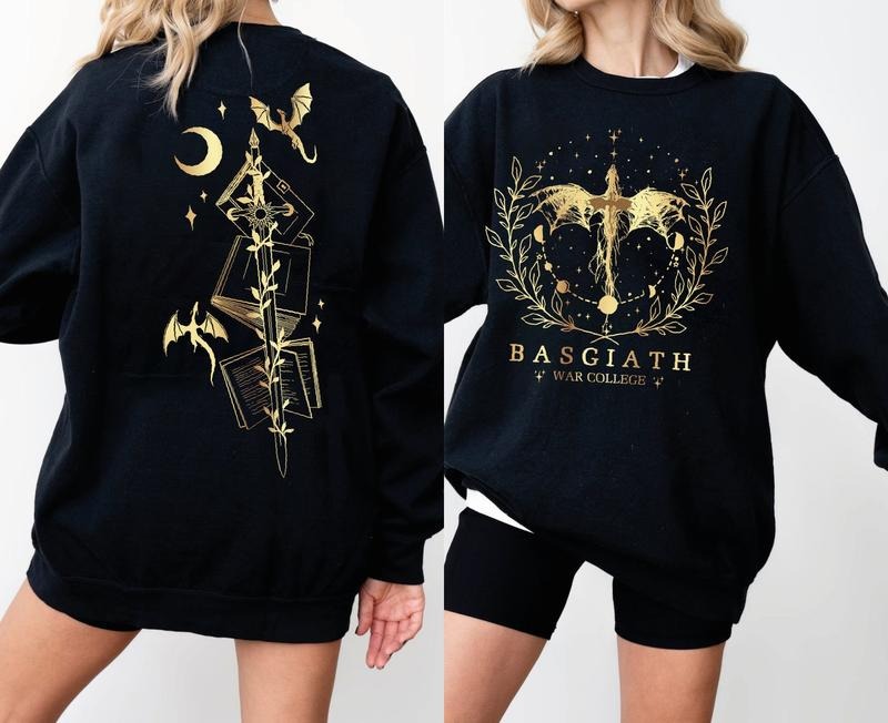 Basgiath War College 2-Sided Sweatshirt, Booktok Crewneck, Vintage Fourth Wing Shirt, Dragon Rider Shirt, Fourth Wing Hoodie, Bookish Shirt, Basgiath War College Sweatshirt