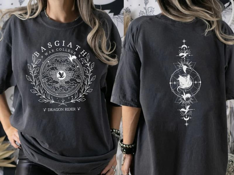 Basgiath War College 2 sided Sweatshirt, Fourth Wing Series Sweater, The Empyrean Series Tee Shirt, Violet Xaden Fantasy Bookish Shirt, Dragon Rider Shirt, Onyx Storm Iron Flame Sweater, Gift For Bookworm