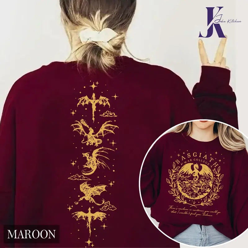 Basgiath War College Comfort Colors Shirt, Fourth Wing Shirt, Iron Flame Shirt, Dragon Rider Shirt, Violet Sorrengail, Xaden Riorson, Riders Quadrant Shirt
