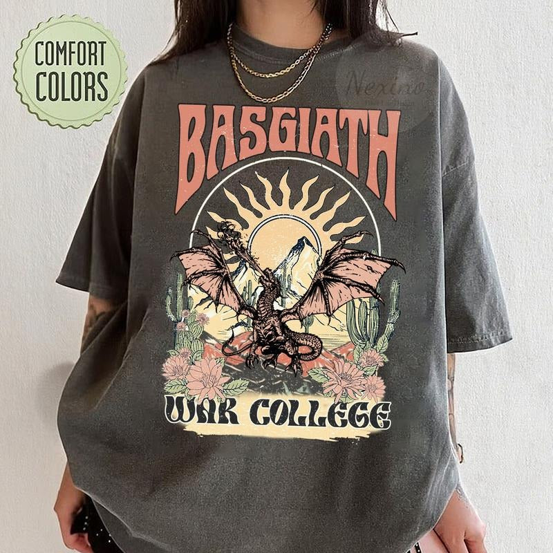Basgiath War College Shirt, Fourth Wing T-Shirt, Dragon Rider, Violet Sorrengail For Reader, Fantasy Bookish, Empyrean...