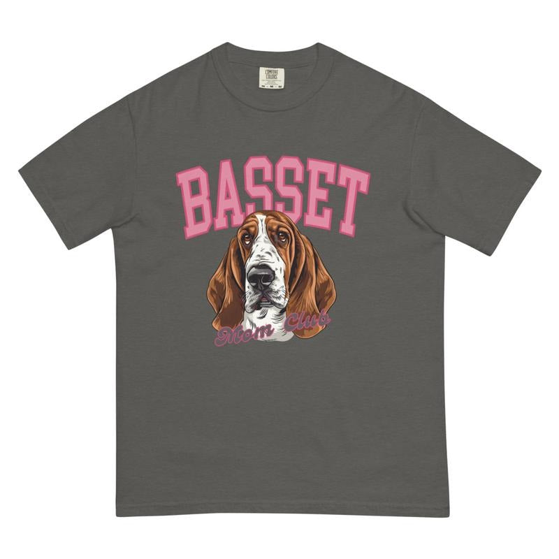 Basset Hound Mom Club Shirt~ Unisex Apparel Relaxed Fit Printed In The USA Clothing Womenswear Casual Comfort Cotton Top Athletic Boho Chic