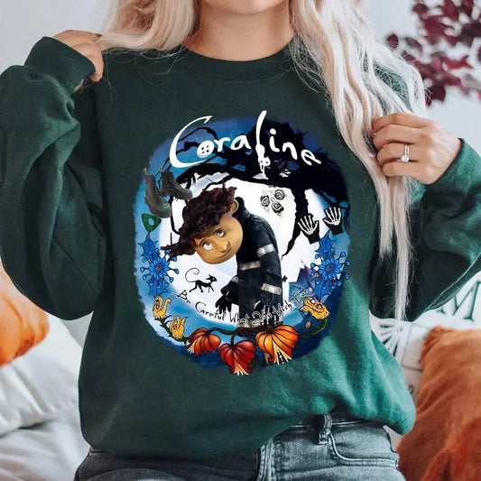 Be Careful What You Wish For Wibyye Lovat Shirt Cooraline Halloween Movie Shirt Cooraline Character Cartoon Shirt Cooraline Fan Shirt