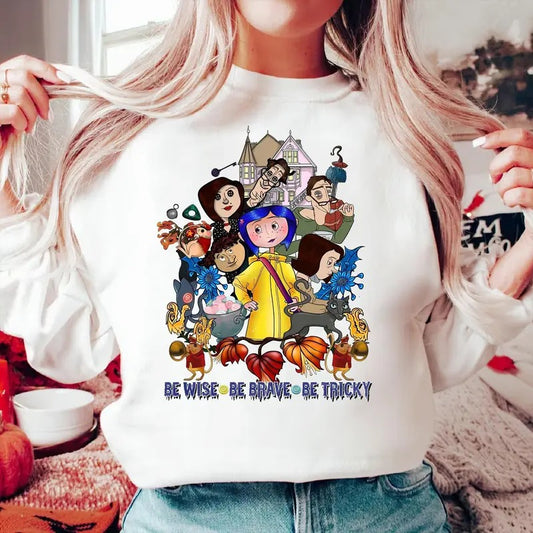 Be Wise Be Brave Be Tricky Cooraline Shirt Cooraline Halloween Movie Shirt Cooraline Character Cartoon Shirt Cooraline Fan Shirt