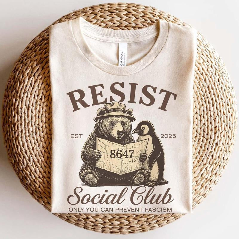 Bears Penguins RESIST t Shirt, Social Club Penguins sweatshirt, I Stand With The Penguins hoodie, Flippers Up Social Club, FDT Bear Shirt, Penguins Tariff