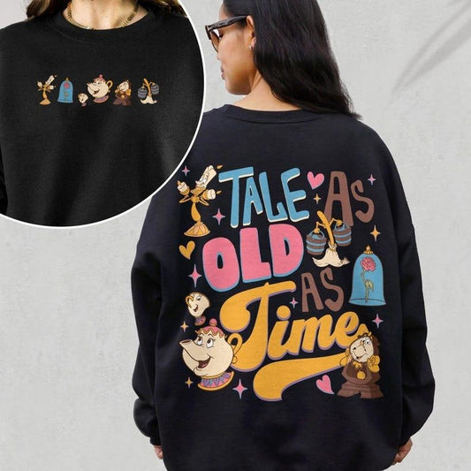 Beauty & The Beast Stained Glass Rose Graphic Retro Shirt, Belle Book Shop, Belle Beast Tee, WDW Magic Kingdom Family Vacation Holiday Gift