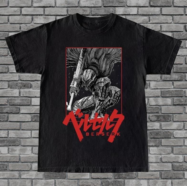 Berserker Armor T-shirt - Vintage Graphic Manga T-shirt - Authentic Black Swordsman Apparel - Dragonslayer shirt
