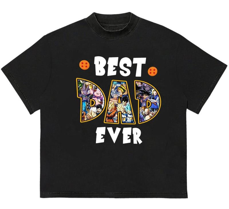 Best Dad Ever Dragonball Z T-Shirt Trendy Gift for Him Edgy Streetwear