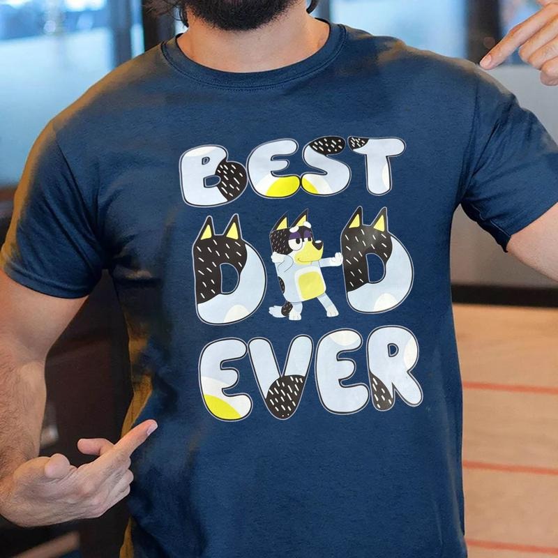 Best Dad Ever Funny Bluey Daddy Vintage Shirt, Bluey Dad Retro Tee, Bluey Family Shirt, Super Hero Dad Tee, Fathers Day Shirt, Gifts For Him