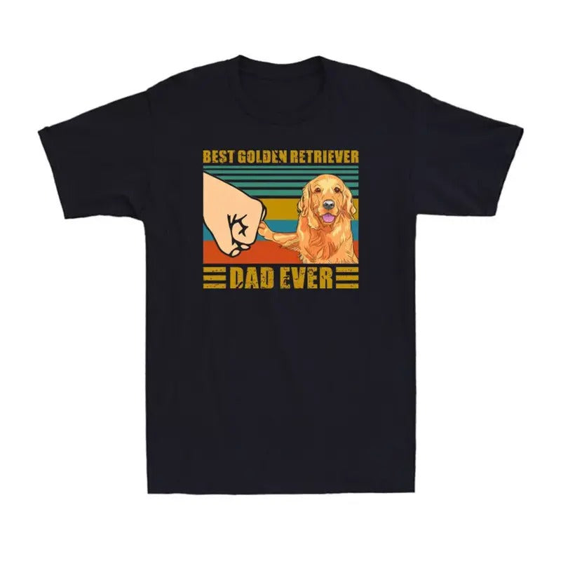 Best Golden Retriever Dad Ever Funny Golden Retriever Father's Day Gift T-Shirt Menswear Top