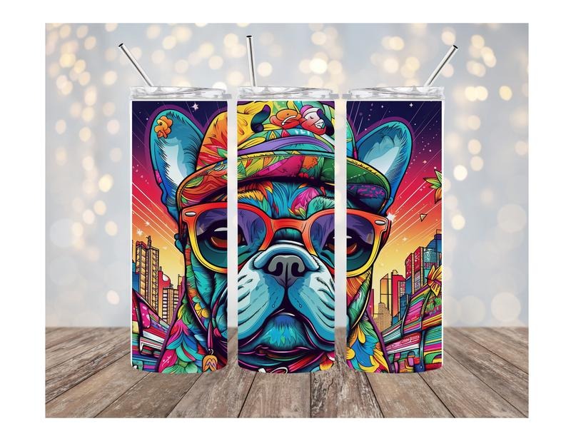 Big City french bulldog 20oz Stainless steel tumbler