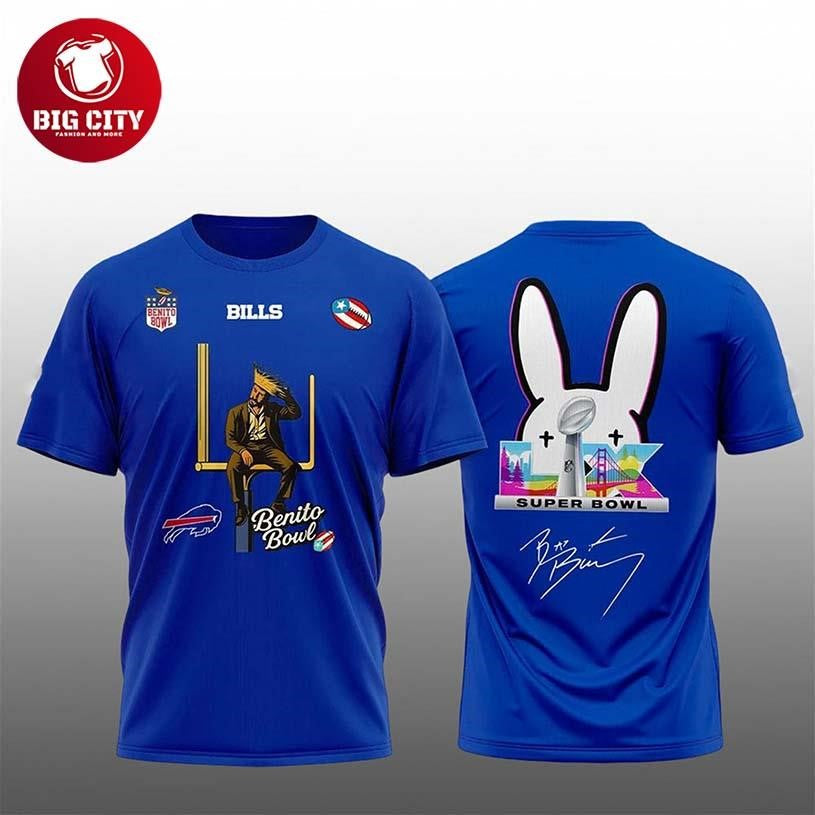 Bills x Bad Bunny 2026 Bowl LX Halftime Show Two Sided Shirt