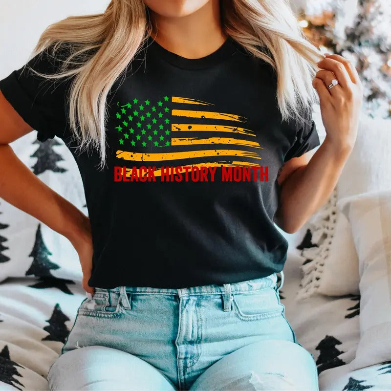 Black History T-Shirt, Proud Of Black History Shirt, African American Culture Tee, Black Pride Tee, Afro Women Gift...
