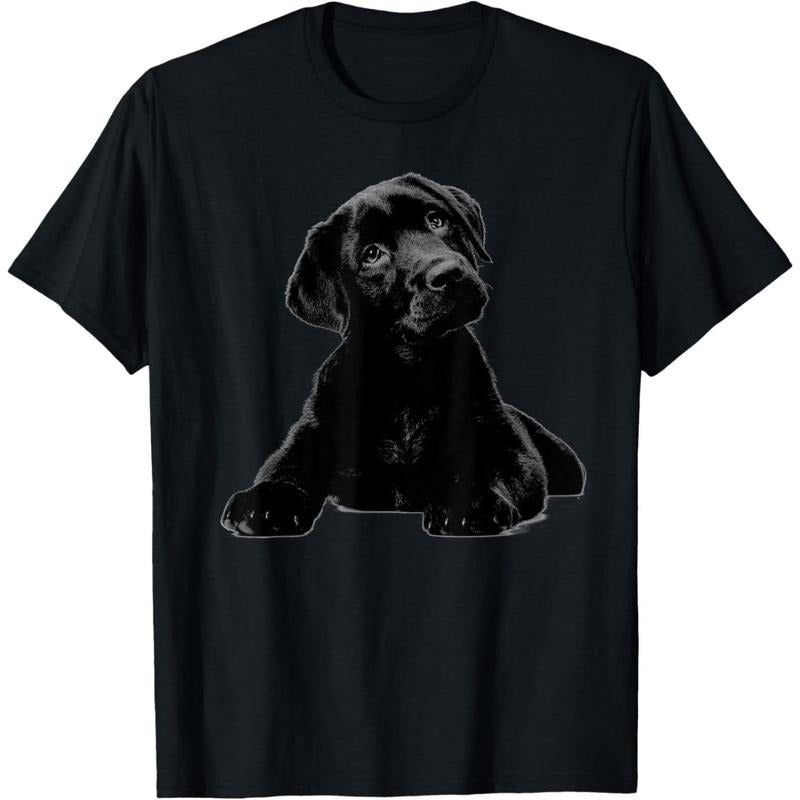 Black Lab Puppy Dog Shirt Graphic Tees Men - Dog Mom Shirt T-Shirt made in usa Hoodie, Sweatshirt | WearSparks.com