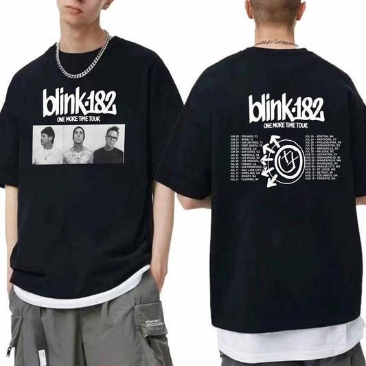 Blink 182 One More 2024 Tour Two Sided T Shirt, Link 182 Band Fan Gift, Blink 182 Tour Merch, Rock Band Shirt, 2024 Tour Concert, Unisex T-Shirt, Gifts For Men Women, Short Sleeve Tee Shirt