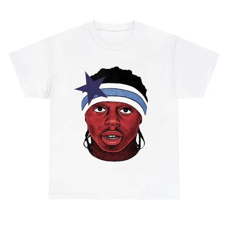 Blue Star Lil Wayneeee Big Face Star T-shirts graphic tee