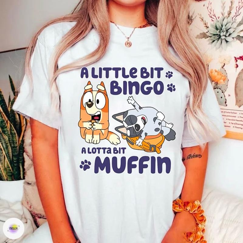 Bluey A Little Bit Bingo A Lotta Bit Muffin Shirt, Funny Bluey Sweater, Bluey Friend Matching Shirt, Bluey Funny Shirt, Bingo Muffin Shirt, Bluey Fan Gift