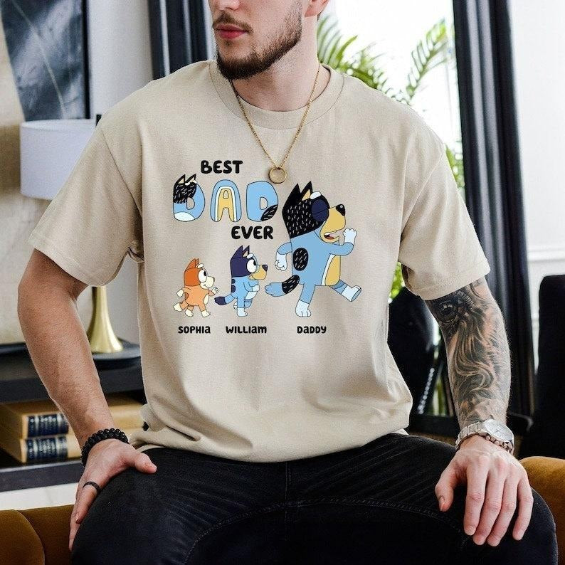 Bluey Dad Shirt, Best Dad Ever Bluey Shirt, Bluey Father's Day Shirt, Cool Dad Club Shirt, Dad Birthday Gift, Bluey Family Matching Shirt