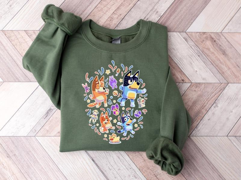 Bluey Family Shirt, Bluey Cartoon Shirt, Bluey Birthday Party Shirt, Bluey Heeler sweater Hoodie, Sweatshirt