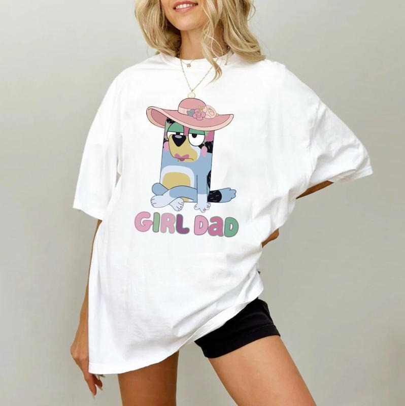 Bluey Girl Dad Shirt, Bandit Girl Dad Shirt, Gift For Him, Father's Day, Rad Dad Shirt, Bluey Family Shirt, Girl Dad Era Bluey T Shirt, Graphic Tshirt Top Womenswear Underwear Lady