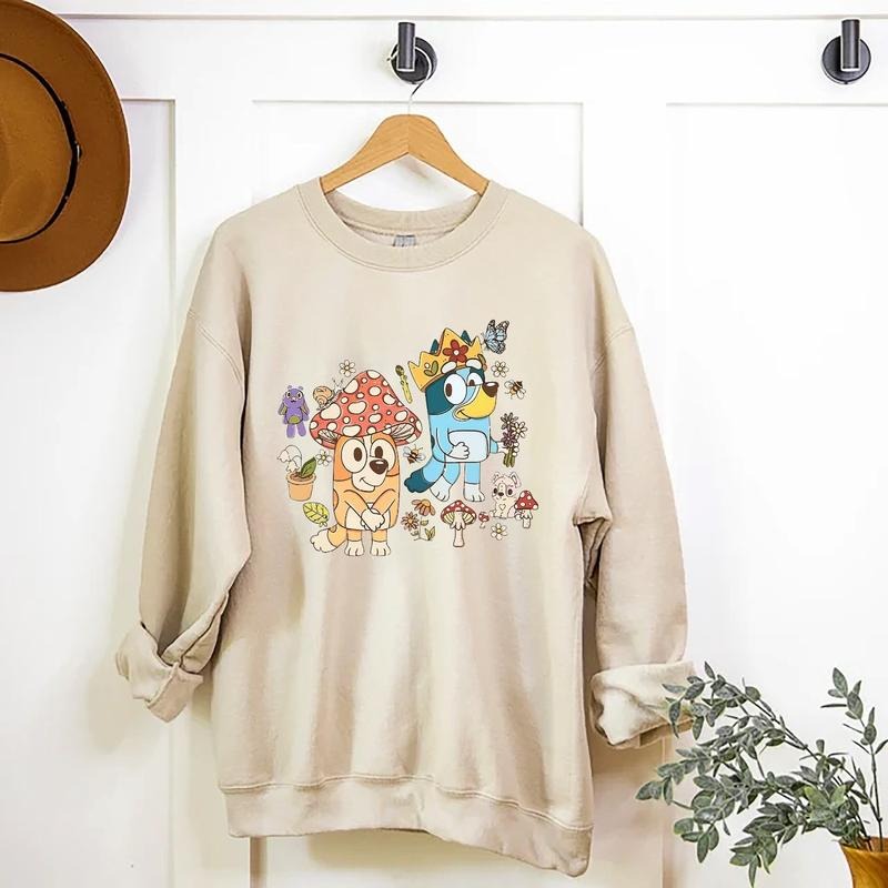 Bluey Mushroom Shirt, Bluey Mom Sweatshirt, Bluey and Bingo Crewneck Sweatshirt, Bluey Couple Sweatshirt, Bluey Mushroom Shirt, Bluey Birthday Shirt, Bluey Sister Sweater