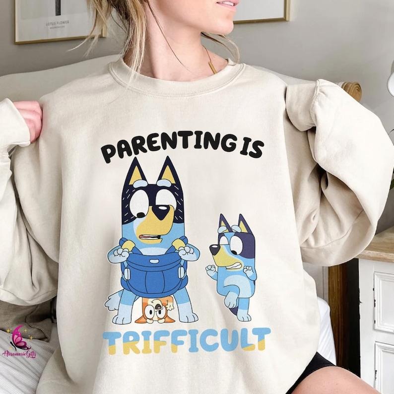 Bluey Parenting Is Trifficult Shirt | Bluey Shirt | Bluey Bandit Heeler Shirt | Bluey Family Shirt | Cool Dad Club Shirt | Rad Dad Tee