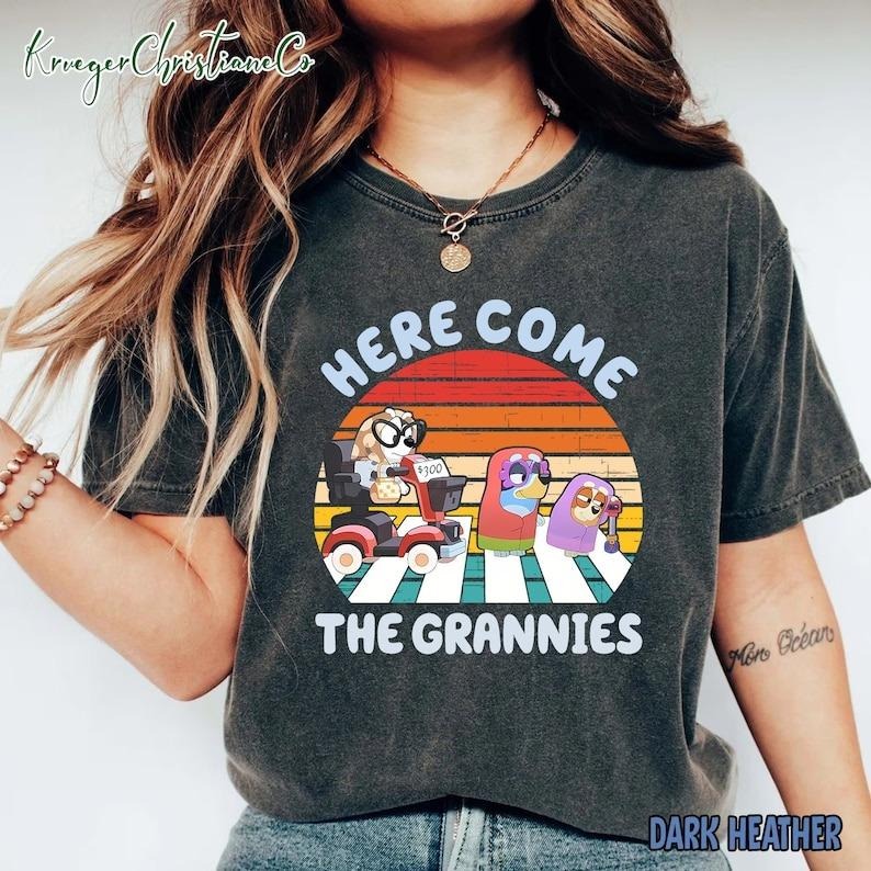 Bluye And Bingo Here Come The Grannies T-shirt, Grannies Shirt, Bluye Heeler Family Shirt, Family Matching Shirt, Bluye Mother's Day Gift