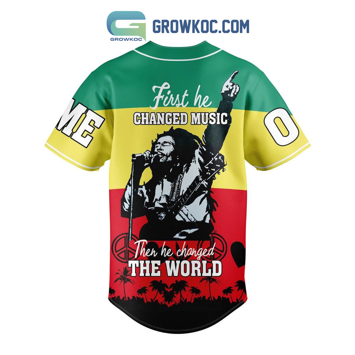 Bob Marley One Love Changed The World Personalized Baseball Jersey