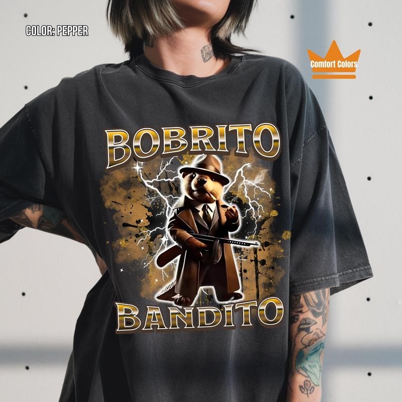 Bobrito Bandito Funny Shirt, Italian Brainrot Shirt, Bootleg Rap Tee, Funny Beaver Meme Shirt, Weird Absurd Funny Shirt, Trending Shirt