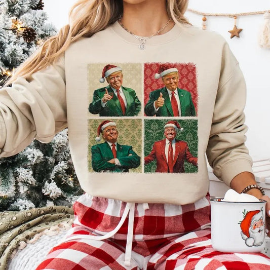 Boho Christmas Trump png, Happy Holidays png, Merry Vibes png, My President, 2024 Trump png, Election 2024, Political png, Xmas png