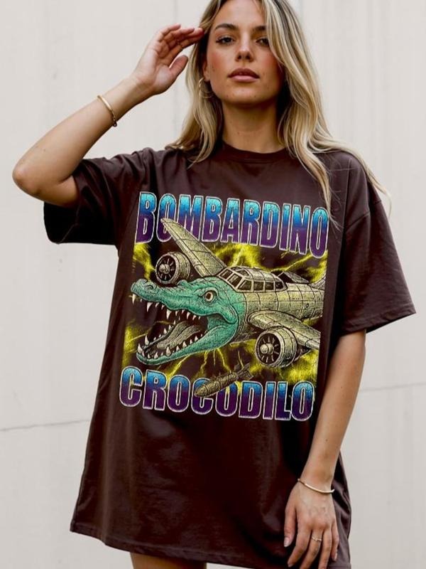 Bombardino Crocodilo Funny Brain Rot T-shirt, Bootleg Rap Tee, Meme Shirt, Weird Clothes, Italian Brainrot Meme, Crocodile Tee, Trending Tee, Gift for Mom, Menswear Top, women top, Gift For menswear