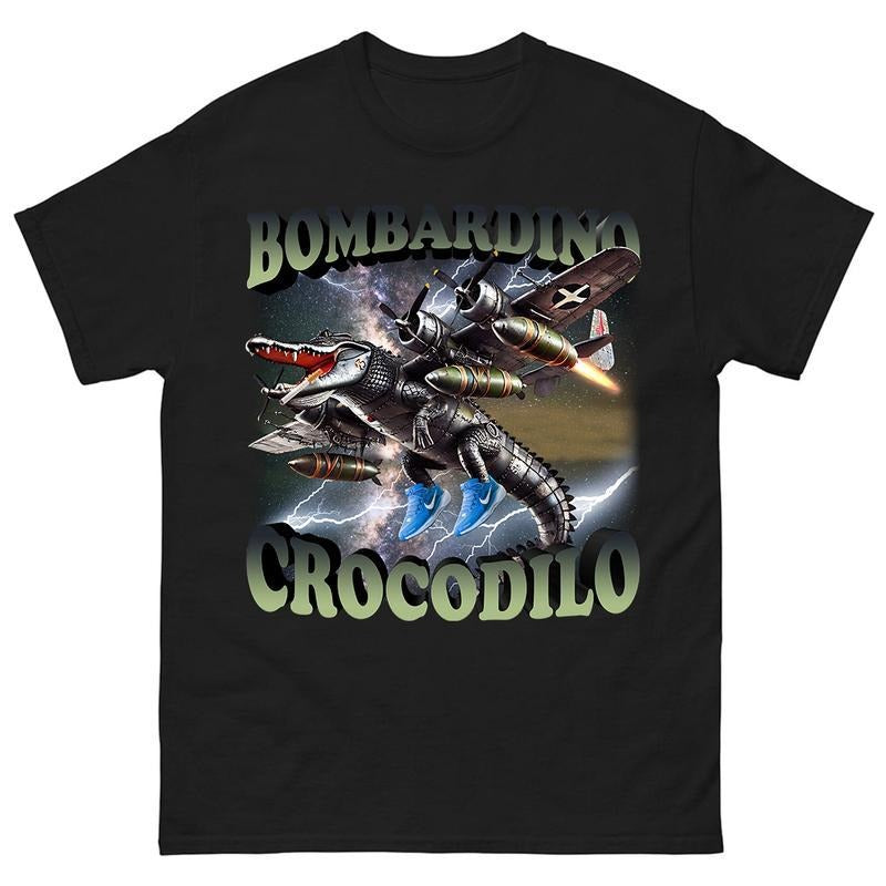 Bombardino Crocodilo Funny Brain Rot T-shirt, Meme Shirt, Crocodile Tee, Trending Tee, funny summer t-shirts, Gift for...