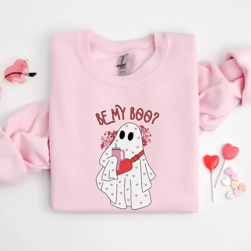 Boo Jee Valentines Day Sweatshirt, Be My Boo Sweatshirt, Ghost Sweater, Valentines Day Hoodie, XOXO Sweatshirt, Women Valentines Day Sweatshirt, Heart Sweatshirt, Love Ghost, Funny Ghostface Tee, Funny Valentines Tee, Hodie and Sweater, T-Shirt