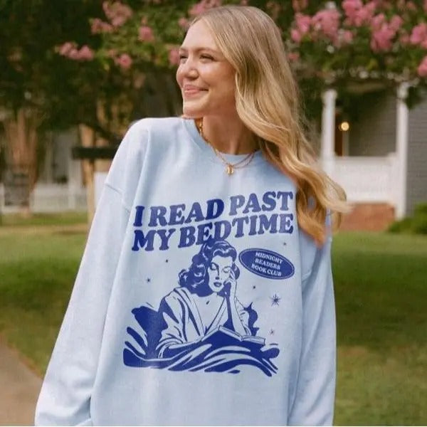 Book Club Sweatshirt | Late Night Reader Sweatshirt For Her Book Lover Shirt One More Chapter Retro Reader Book Addict Gift Romance Reader