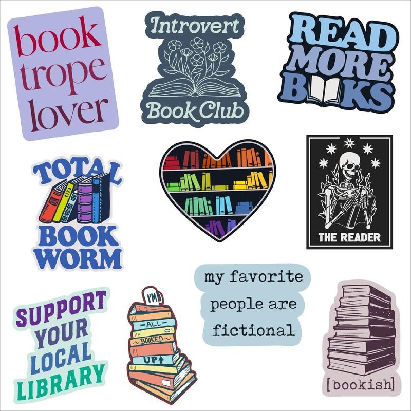 Book Sticker Extra Large Stickers for Adults Funny Adhesives with Memes Sarcastic Funny Nerd Multi