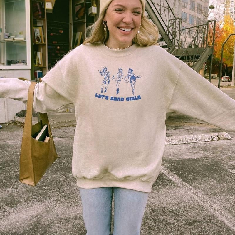 Bookish Cowgirl Sweatshirt, Let's Read Girls Sweater, Western Book Lover Shirt, Book Club Hoodie, Vintage Book Shirt, Booktok Shirt, Romance Reader Shirt, Retro Book Sweatshirt