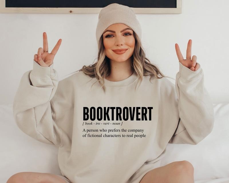 Booktrovert Definition Sweatshirt, Book Sweatshirt, Reading Sweatshirt, Funny Book Lover Sweatshirt, Teacher Sweatshirt, Librarian Sweatshirt, Book Lover Gift