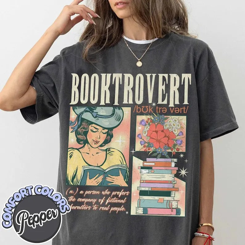 Booktrovert T-Shirt, Book Lovers Gifts, Gifts for Book Lovers, Gifts for Book Lovers Women, Book Shirts for Women,Bookish...