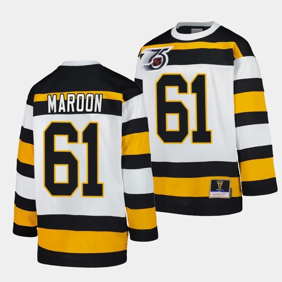 Boston Bruins #61 Patrick Maroon White 1991 Throwback Jersey Mitchell Ness