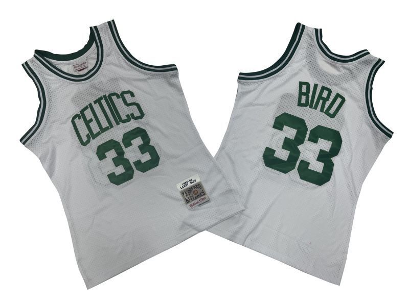 Boston Celtics #33 Larry Bird Celtics 33 # White 85-86 Season Mitchell Retro Jersey -- Larry . Bird Style 1